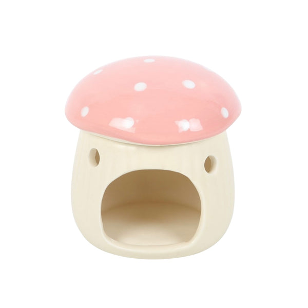 pink mushroom oil burner - wax melter- home decor