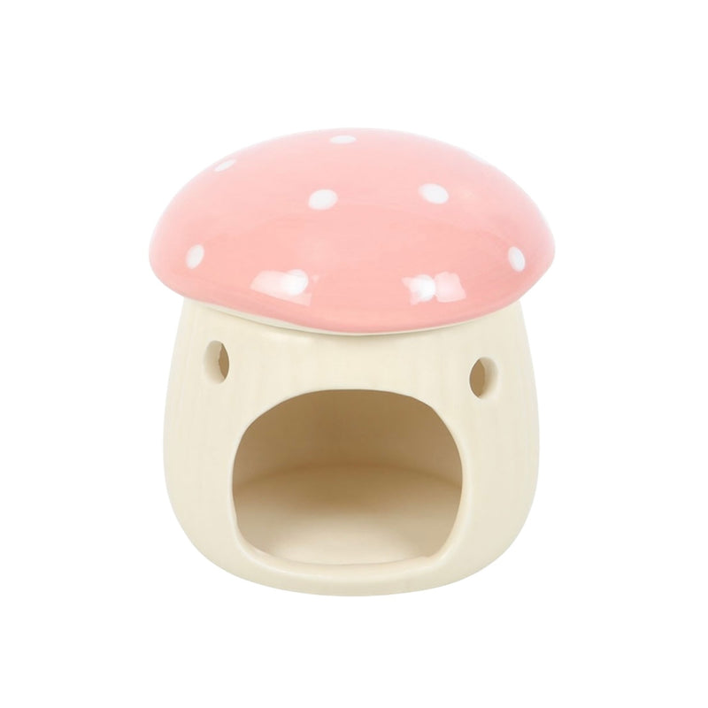 pink mushroom oil burner - wax melter- home decor