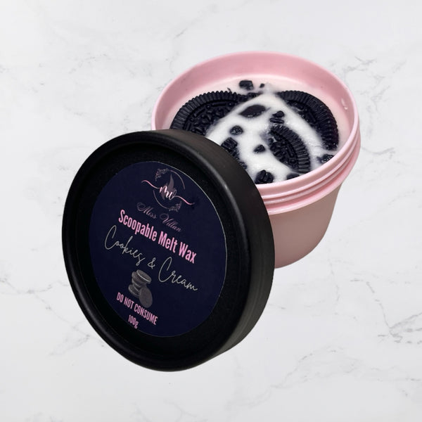 scoopable melt wax - cookies and cream scent- missvillan