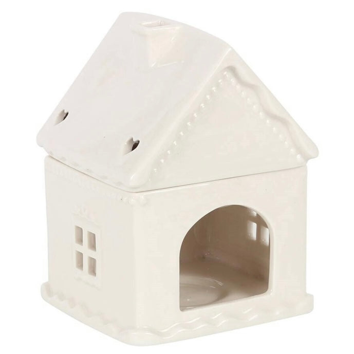 Gingerbread House Tealight wax melter (white)