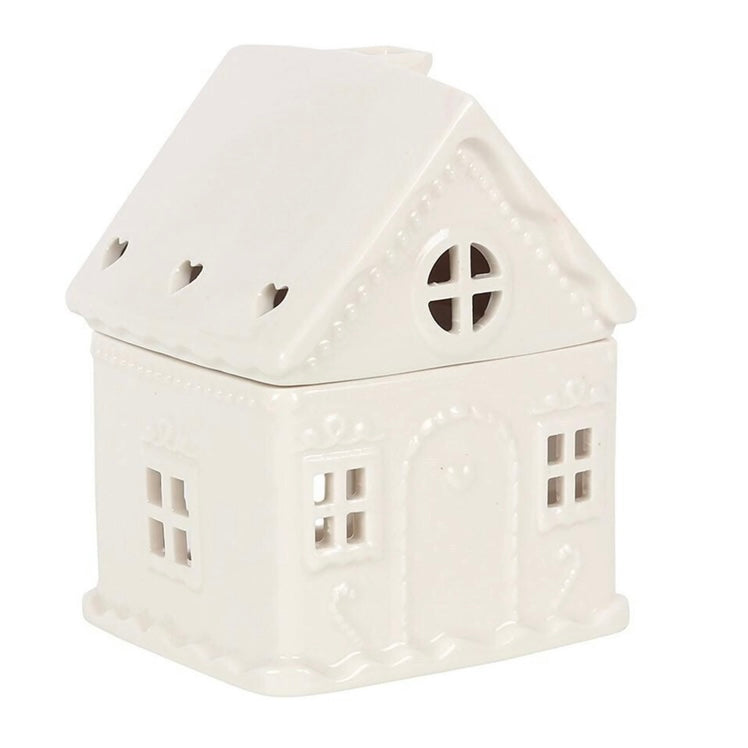 Gingerbread House Tealight wax melter (white)