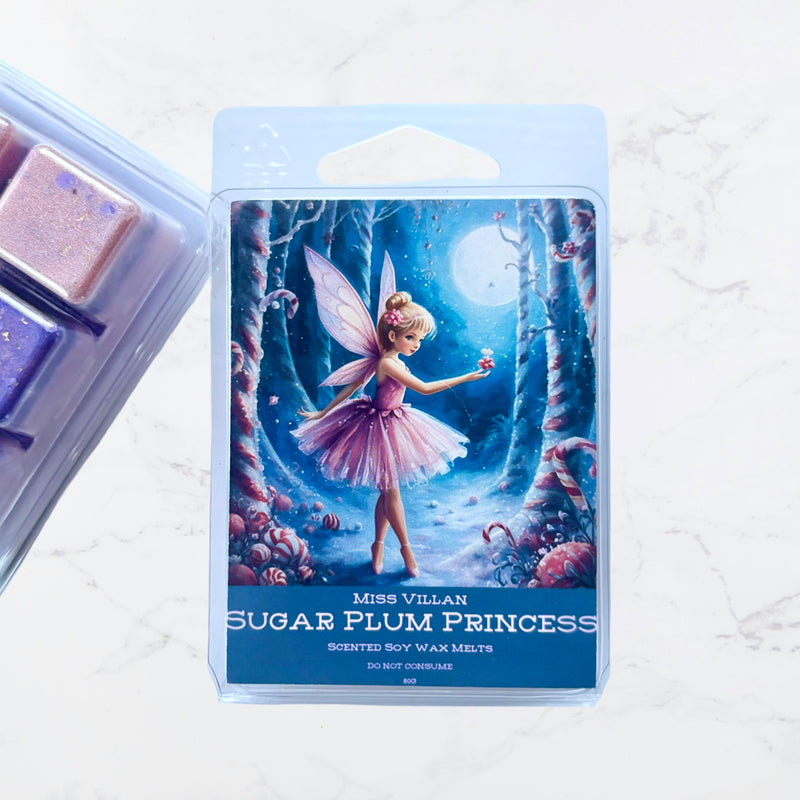 Scented wax melts packaging with a fairy design on a white background