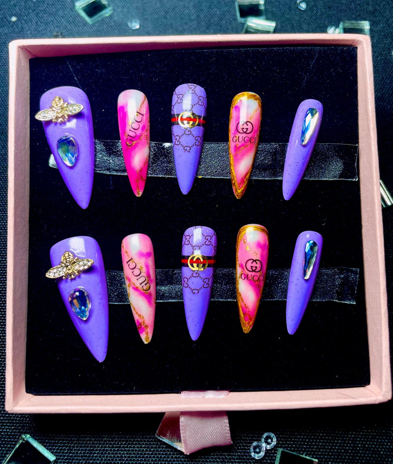 GG marble Queen - Missvillan- press on nails