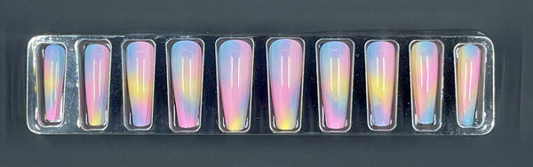 rainbow press on nails- missvillan