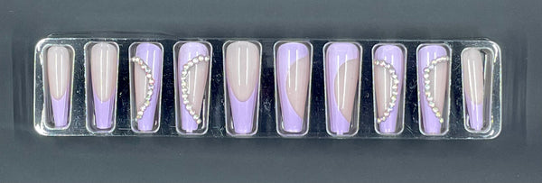 purple hazed press on nails- miss villan- purple French tip